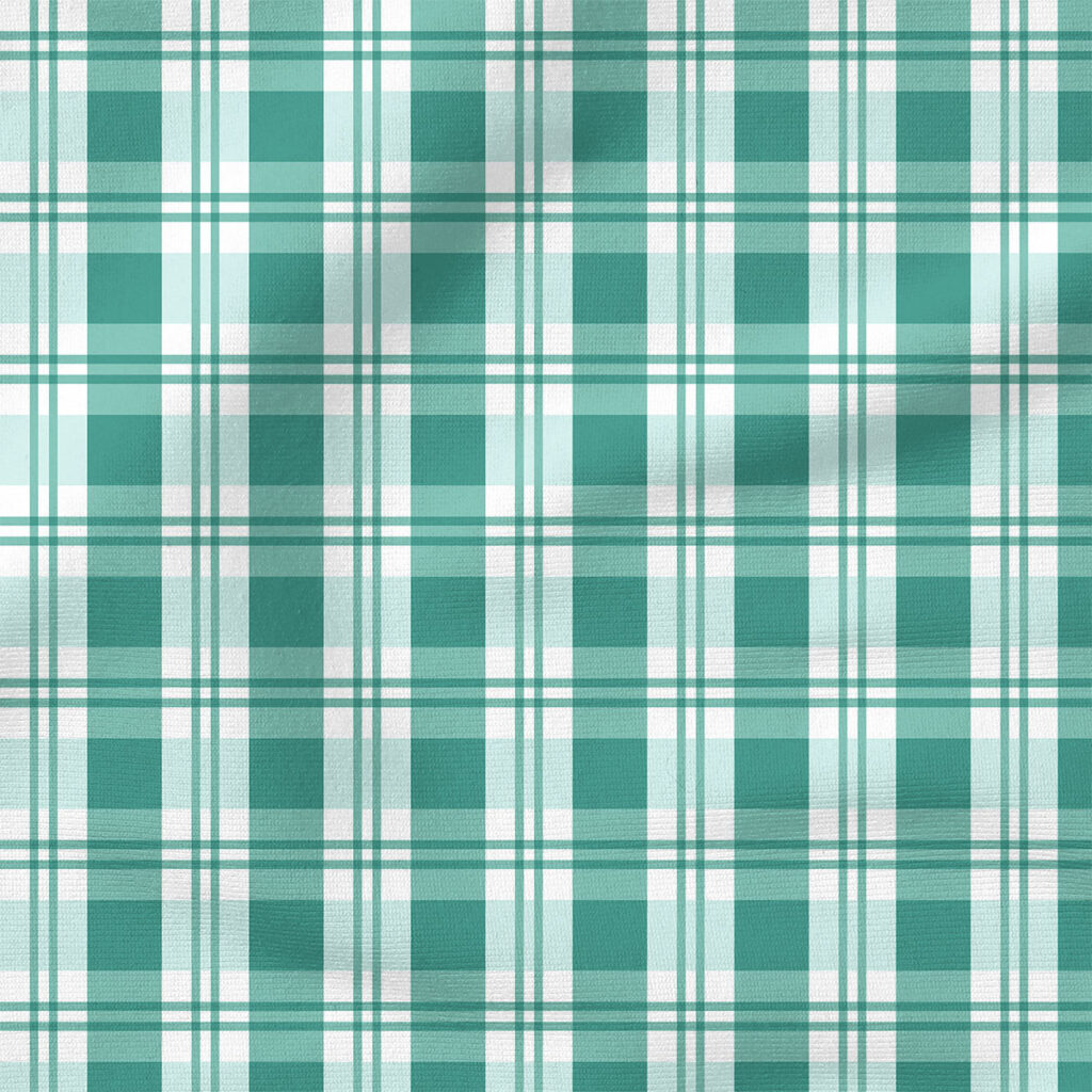 Plaid (Teal) | Stripes and Shapes Fabric Design | Cate and Rainn