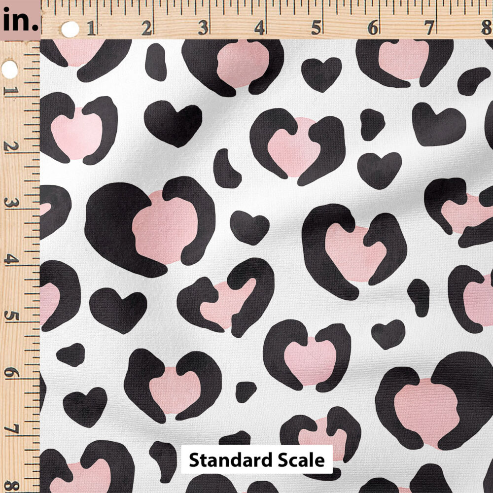 Ruler Scale for Valentines Leopard Print Hearts (Black Pink) by Cate and Rainn