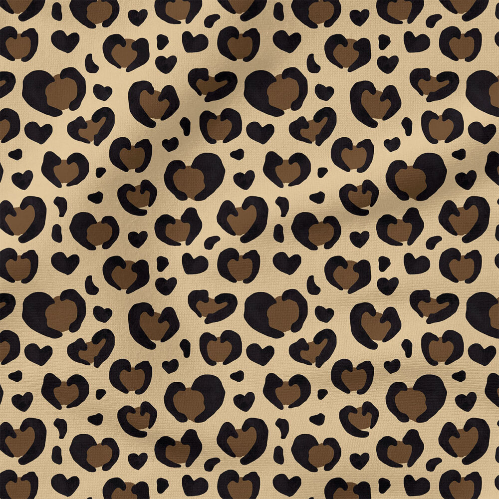 Valentines Leopard Print Hearts | Animals Fabric Design | Cate and Rainn