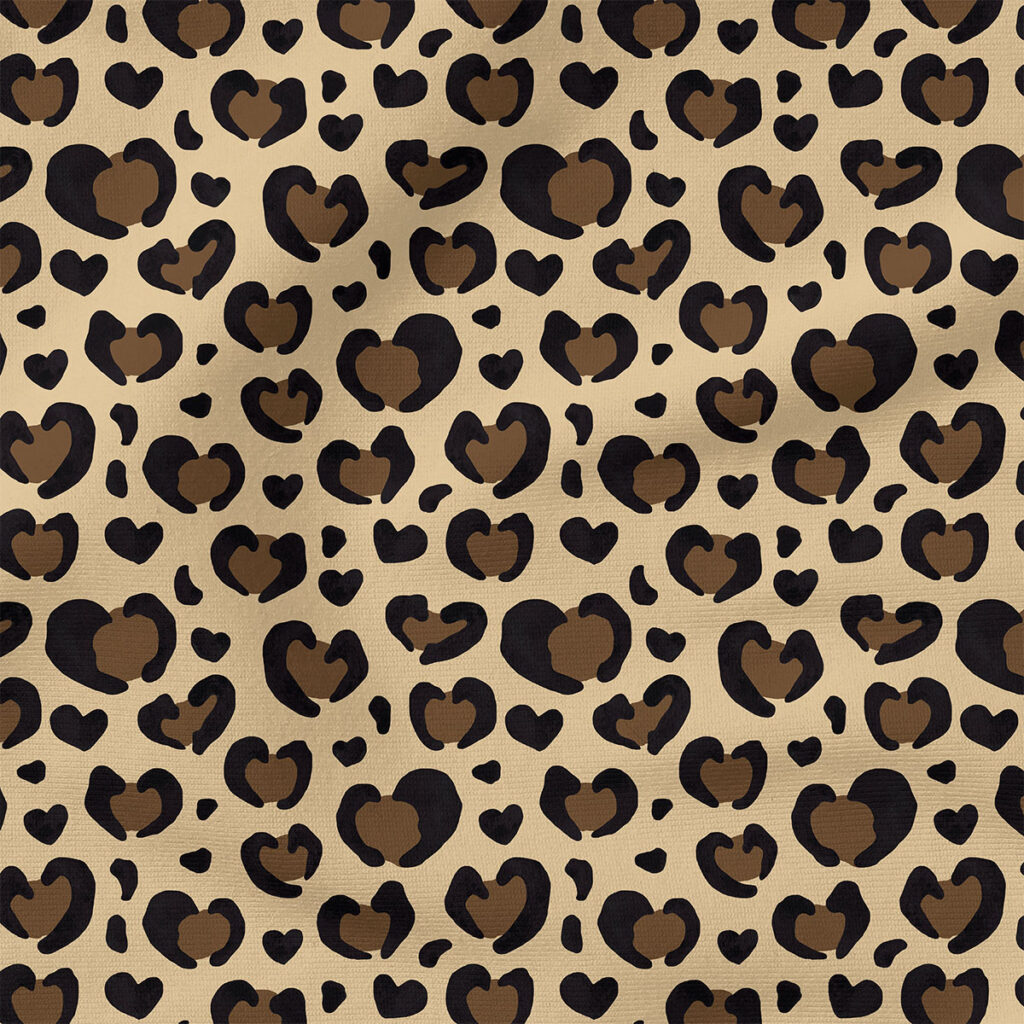 Valentines Leopard Print Hearts | Animals Fabric Design | Cate and Rainn