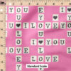 Ruler Scale for Valentines Letter Tiles (Pink) by Cate and Rainn