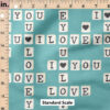 Ruler Scale for Valentines Letter Tiles (Teal) by Cate and Rainn