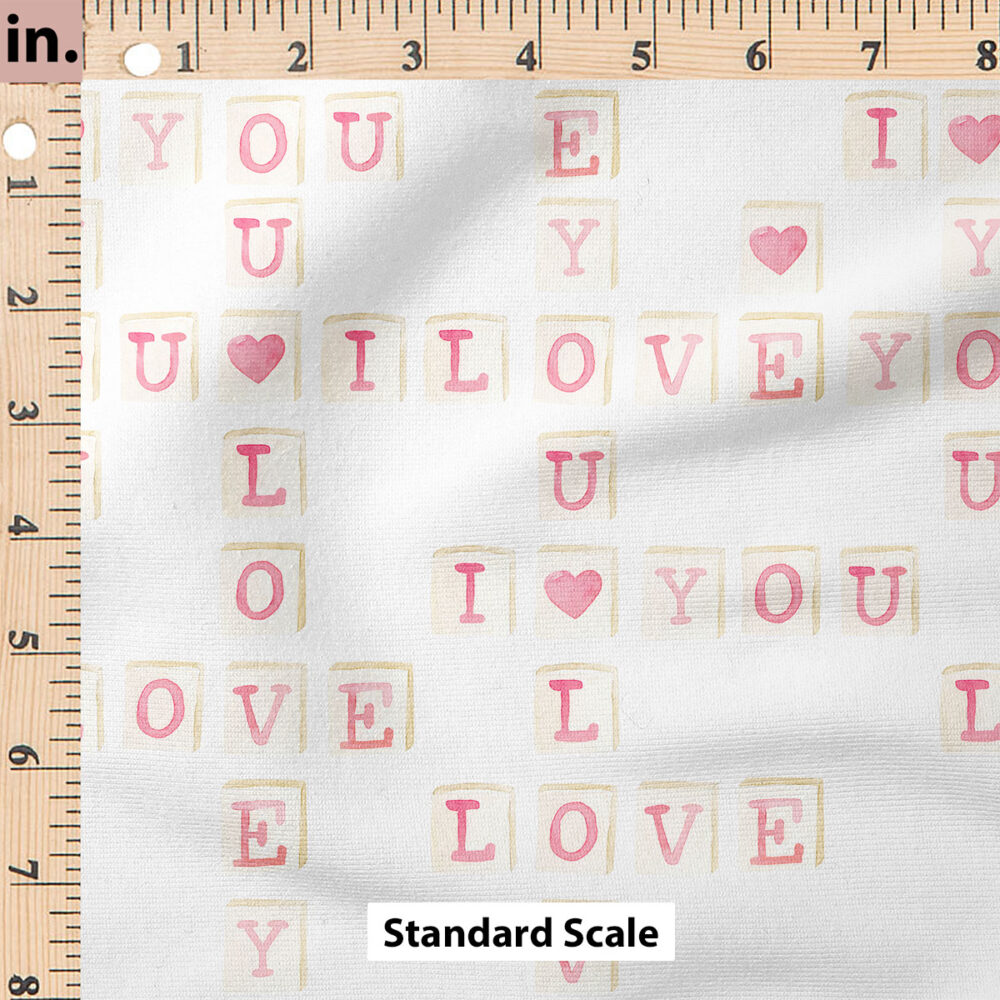 Ruler Scale for Valentines Pink Letter Tiles (White) by Cate and Rainn