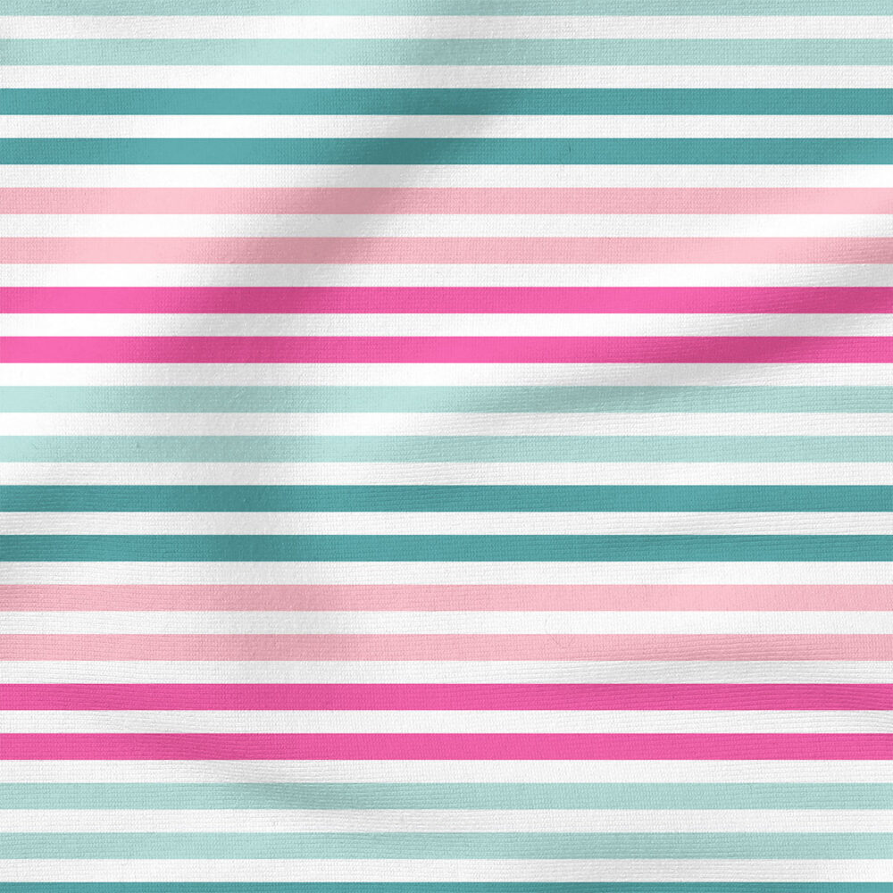 Valentines Stripes (Pink Blue) | Stripes and Shapes Fabric Design | Cate and Rainn