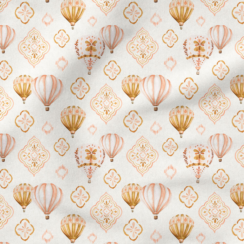 Boho Hot Air Balloon | Stripes and Shapes Fabric Design | Cate and Rainn