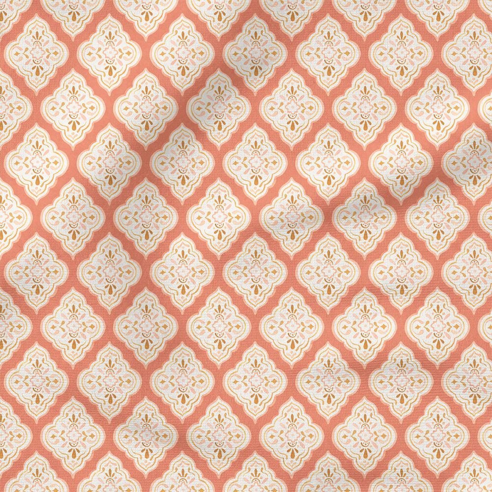 Boho Medallions (Pink) | Stripes and Shapes Fabric Design | Cate and Rainn