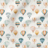 Hot Air Balloons (Cream) | Stripes and Shapes Fabric Design | Cate and Rainn