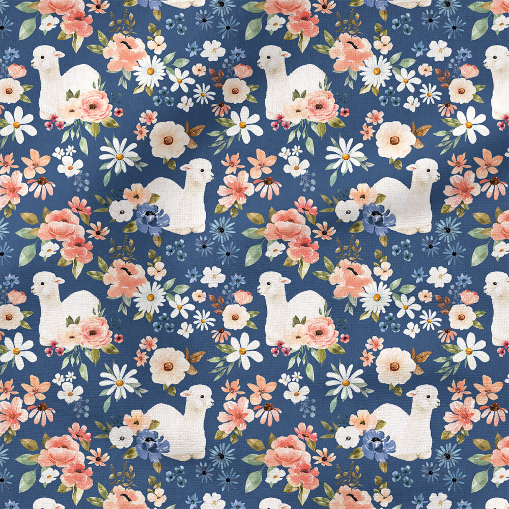 Llama Floral (Periwinkle) | Botanical