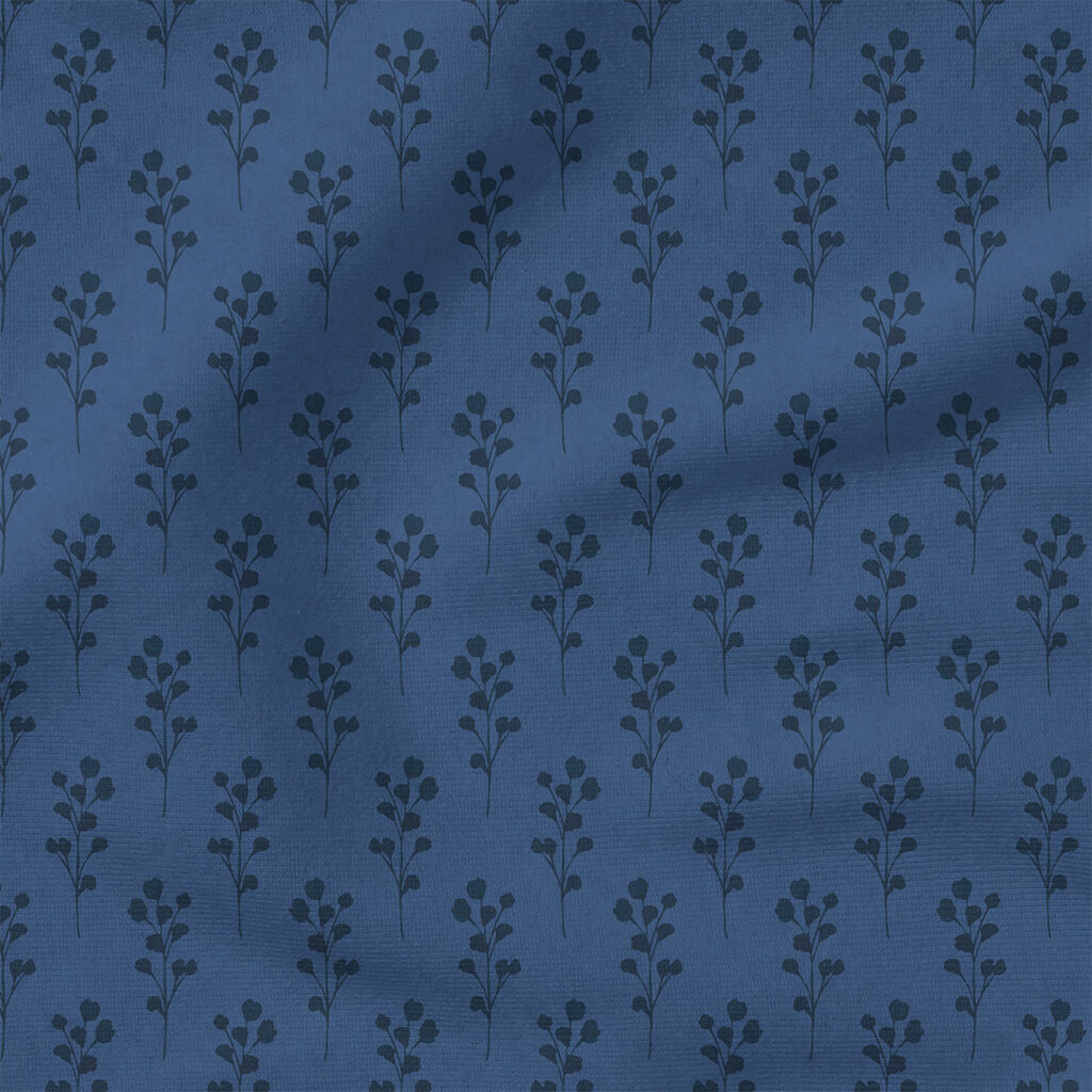 Sprigs (Periwinkle) | Botanical Fabric Design | Cate and Rainn