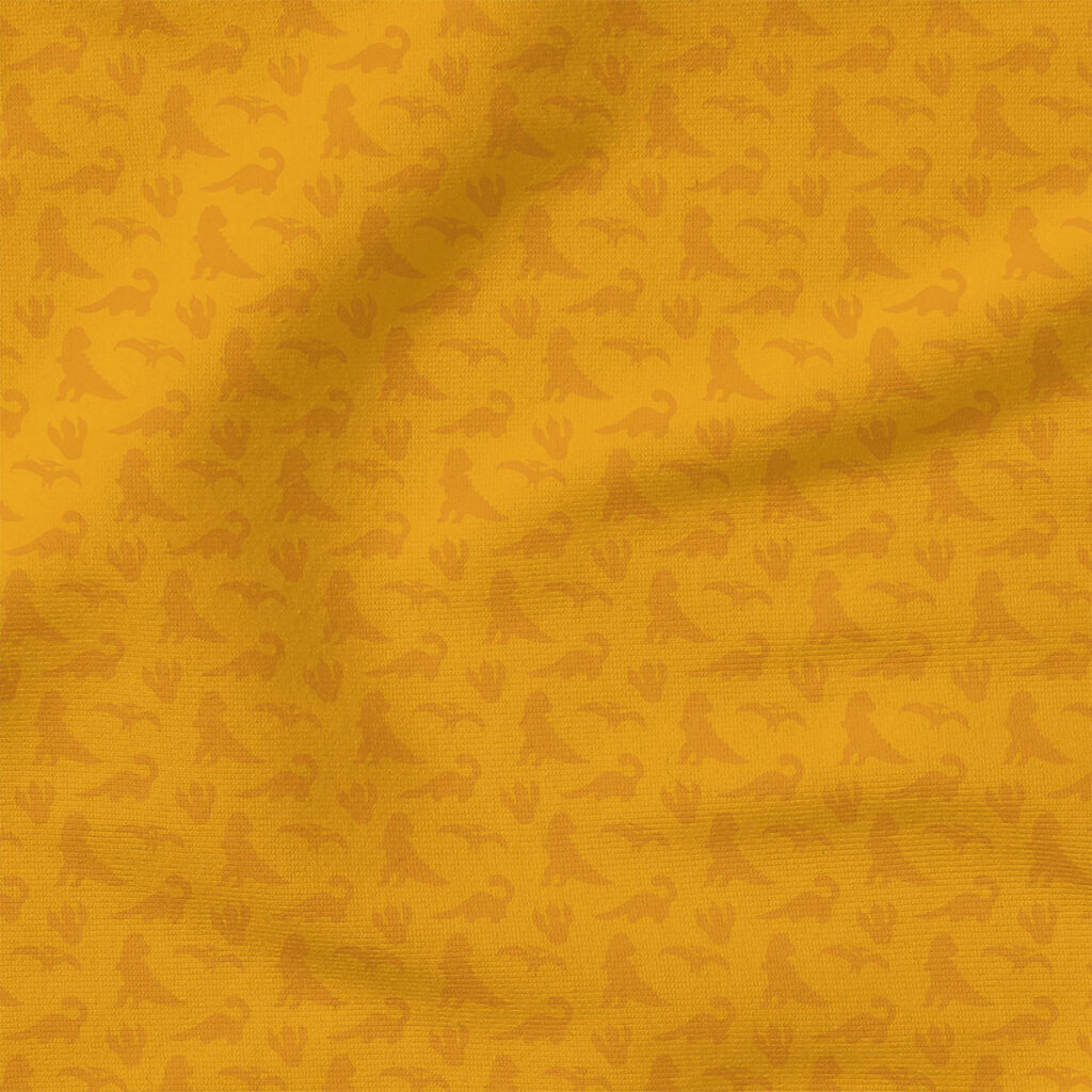 Dino Silhouette (Orange) | Animals Fabric Design | Cate and Rainn