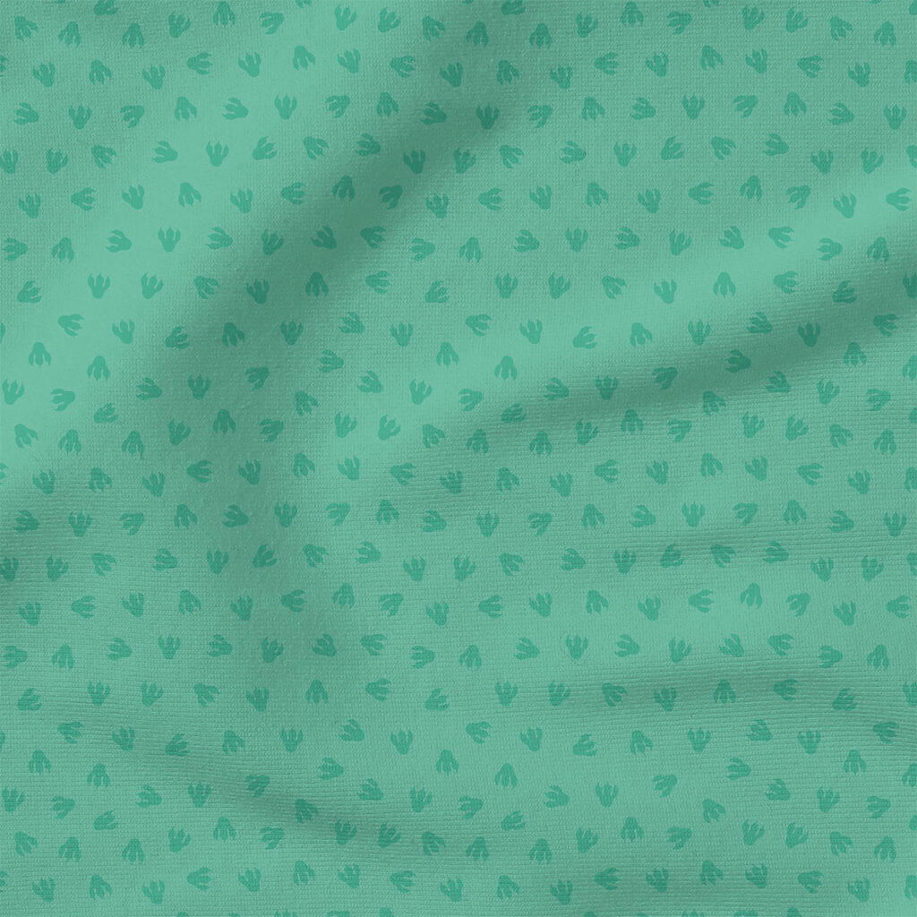 Dino Tracks (Aqua Blue) | Animals Fabric Design | Cate and Rainn