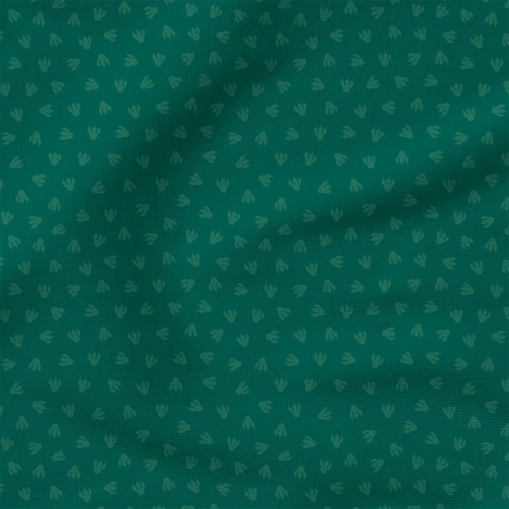 Dino Tracks (Teal Green) | Animals Fabric Design | Cate and Rainn