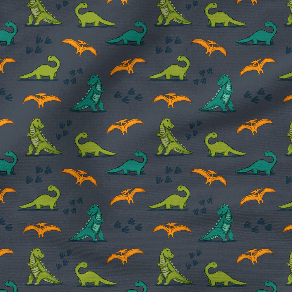 Dinosaurs (Blue) | Animals Fabric Design | Cate and Rainn