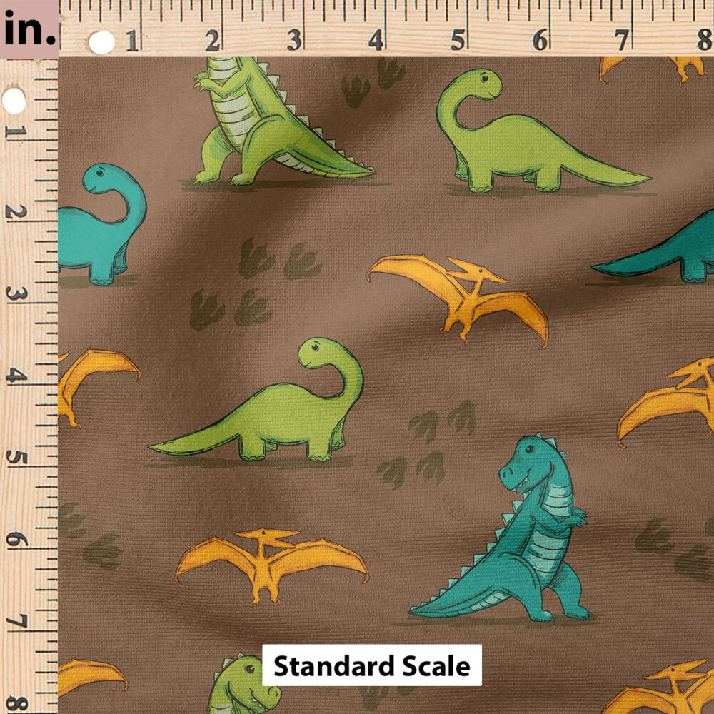 Ruler Scale for Dinosaurs (Brown) by Cate and Rainn