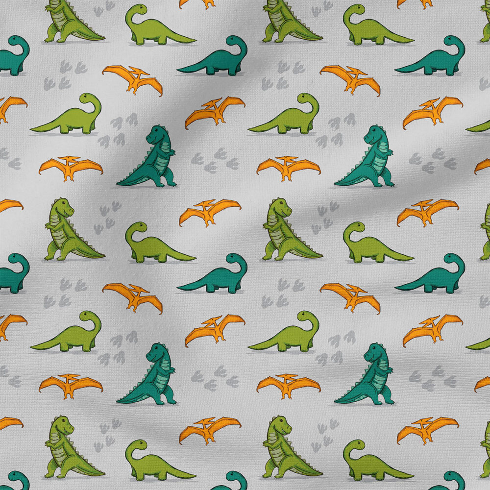 Dinosaurs (Light Gray) | Animals Fabric Design | Cate and Rainn