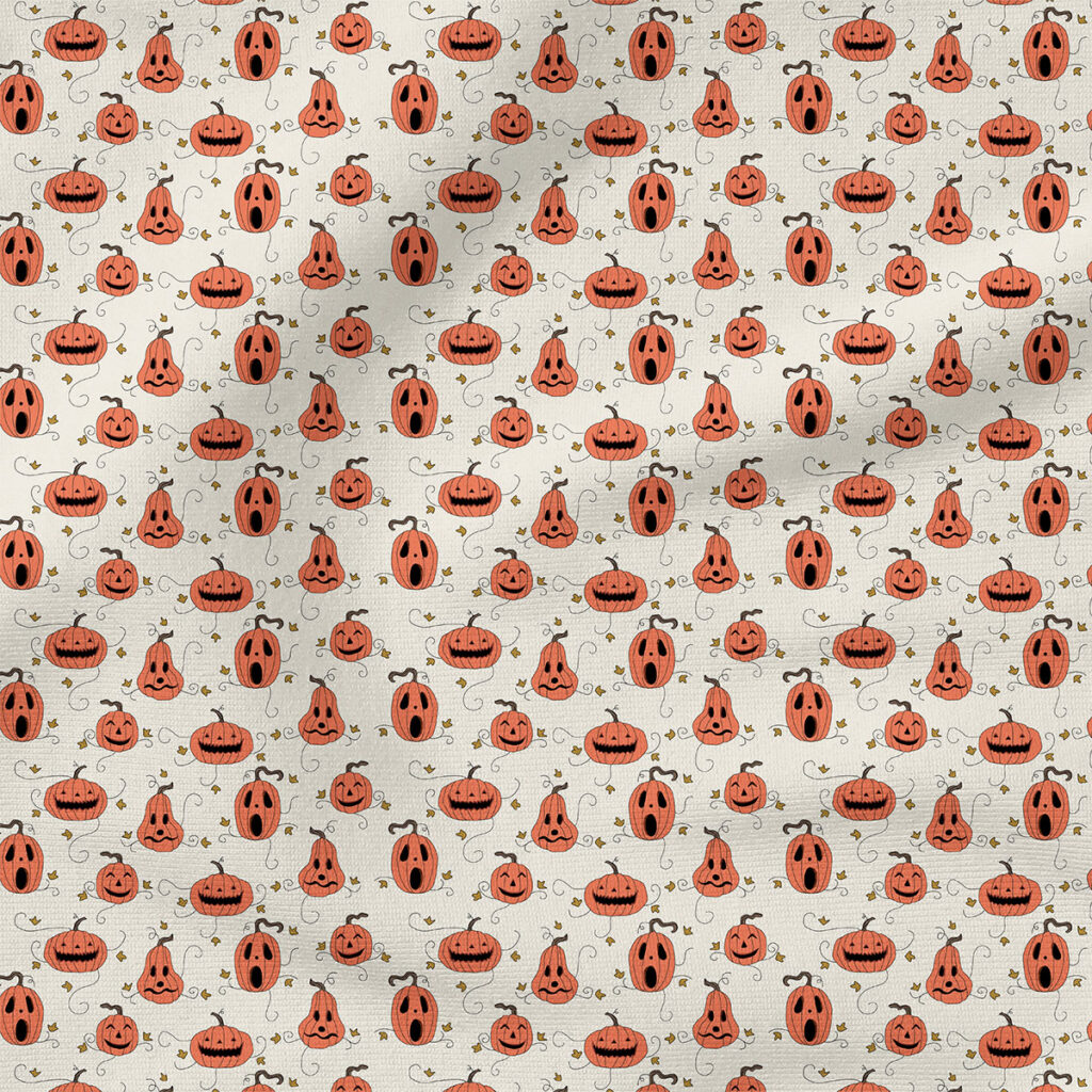 Spooky Pumpkins | Holiday Fabric Design | Hey Cute Design