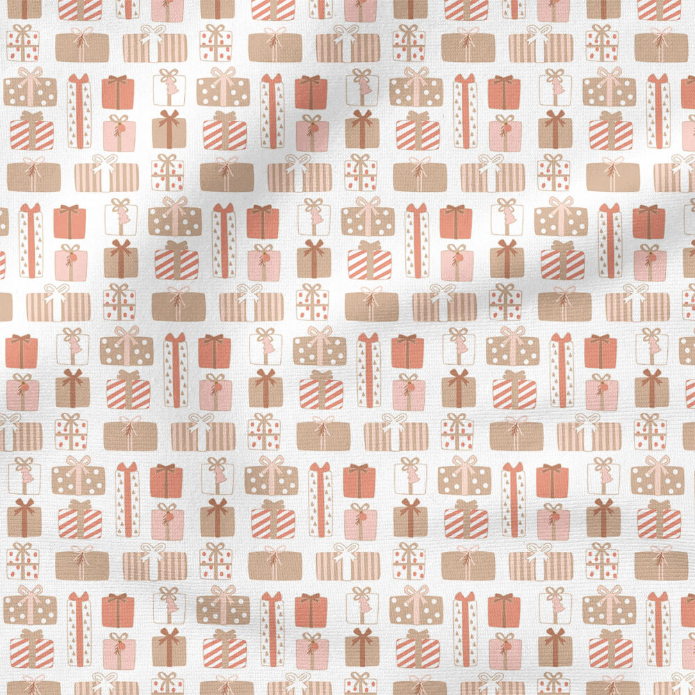 Retro Presents (Neutral) | Christmas Fabric Design | Hey Cute Design