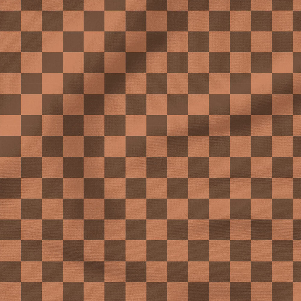 Checkerboard (Brown) | Summer Fabric Design | Hey Cute Design