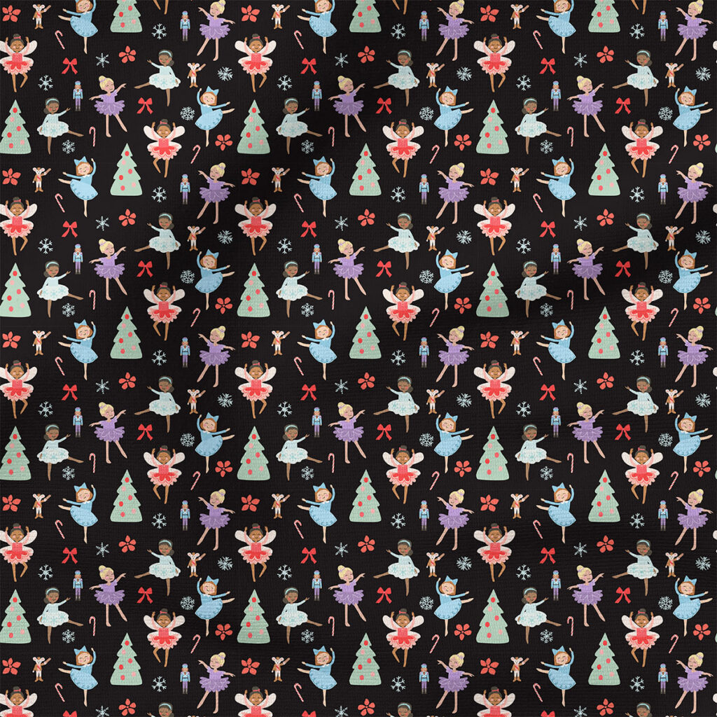 Ballerinas (Black) | Children Fabric Design | Hey Cute Design