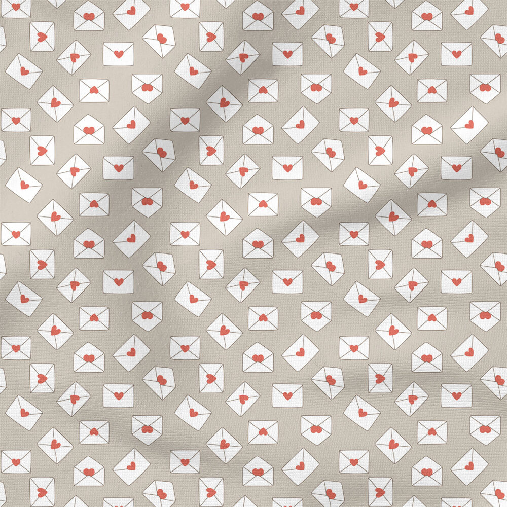 Love Notes (Gray) | Valentine's Day Fabric Design | Hey Cute Design