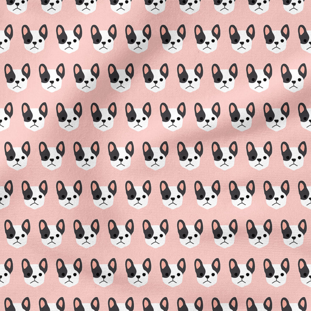 Bulldog (Pink) | Animals Fabric Design | Hey Cute Design