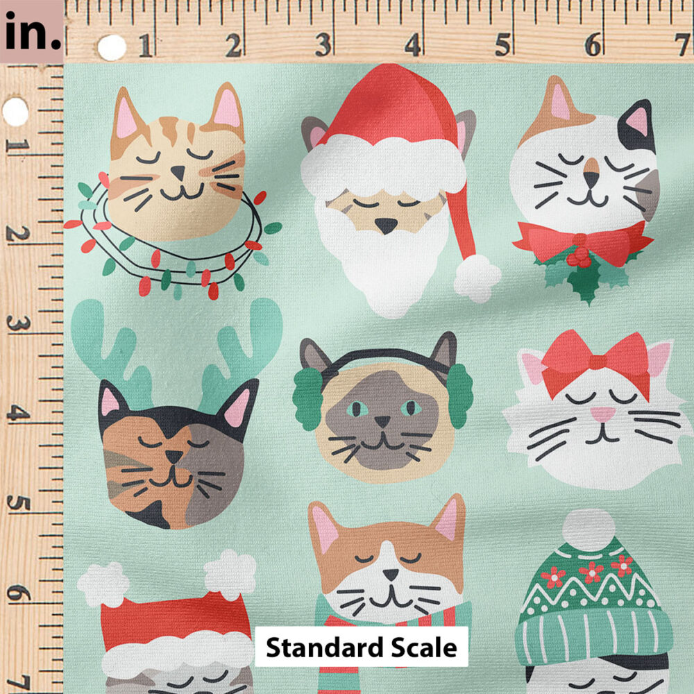 Ruler Scale for Christmas Cats (Green) by Hey Cute Design