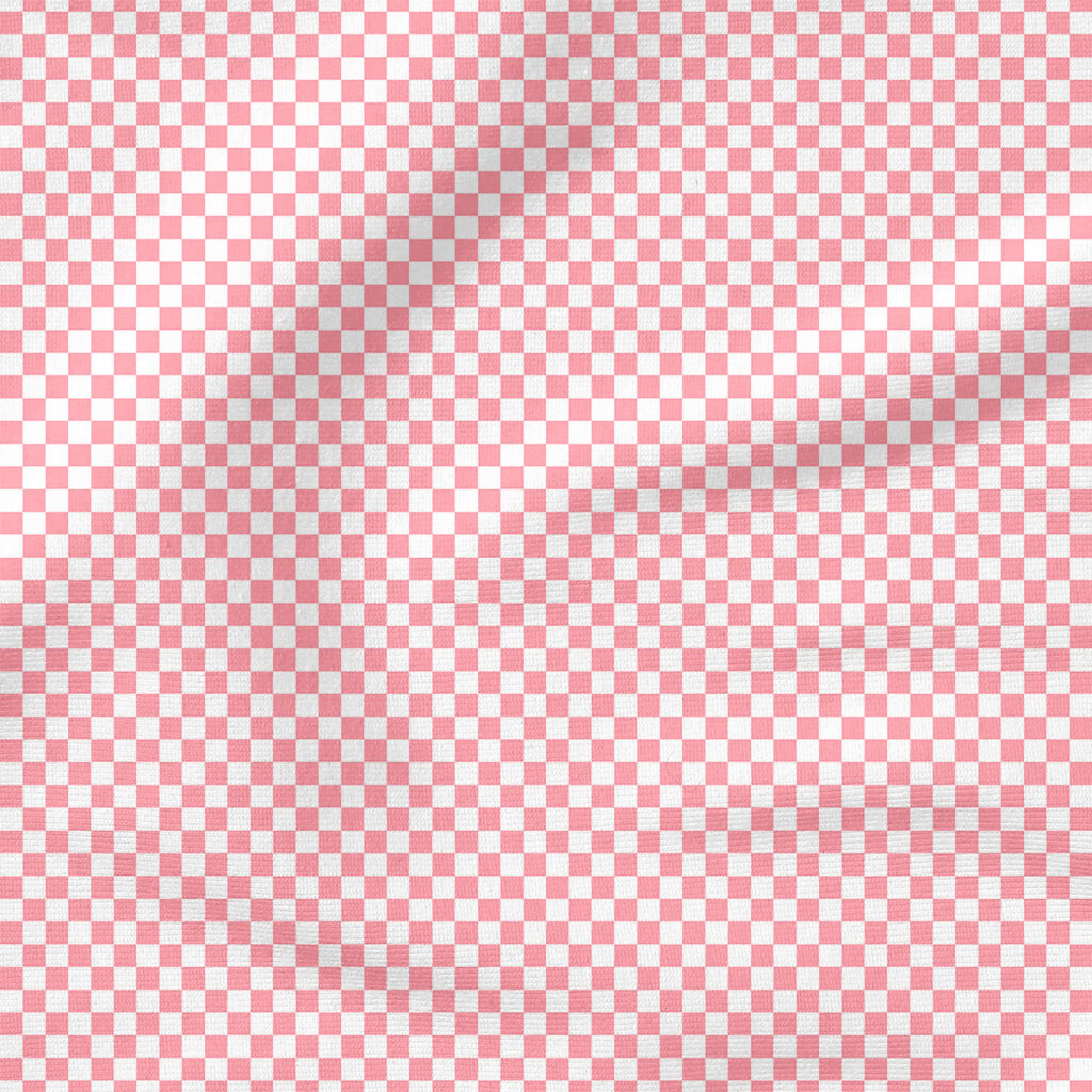 Pink Checker | Christmas Fabric Design | Hey Cute Design