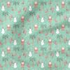 Santa and Snowmen (Green) | Christmas Fabric Design | Hey Cute Design