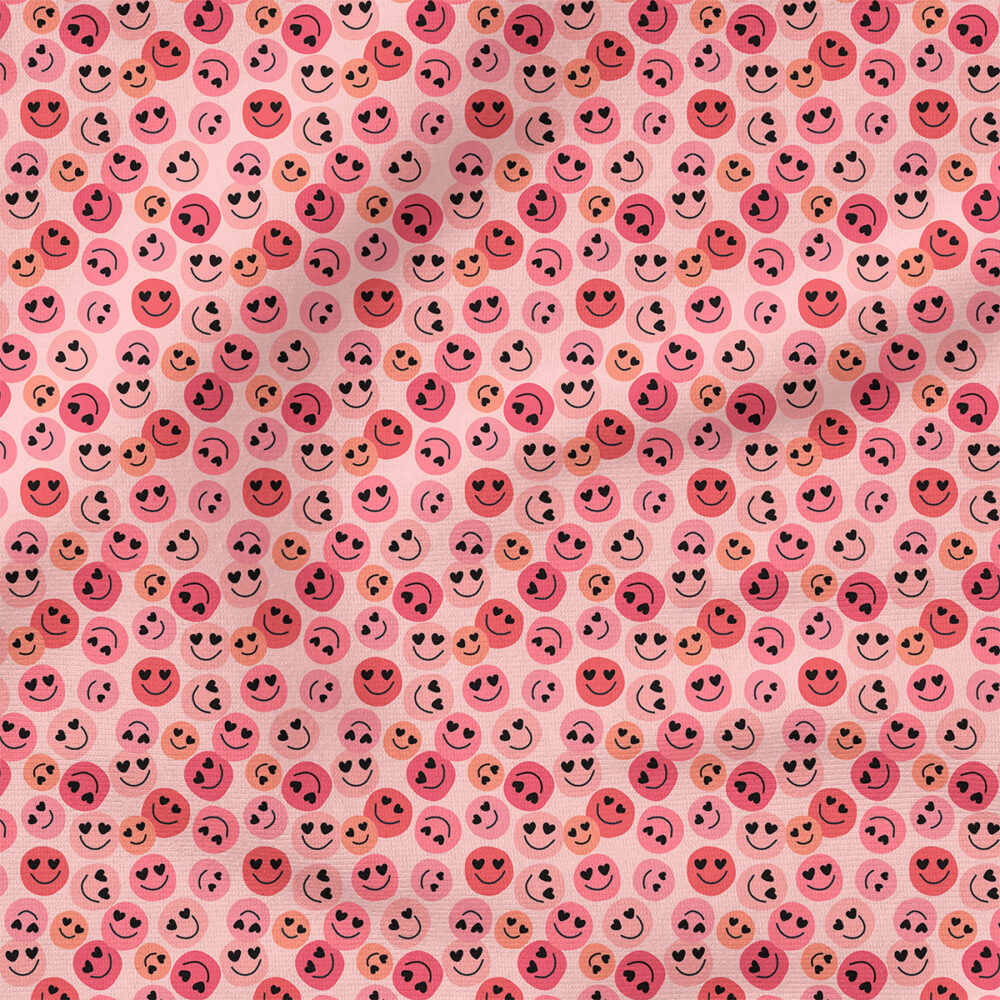 Smiles (Pink) | Valentine's Day Fabric Design | Hey Cute Design