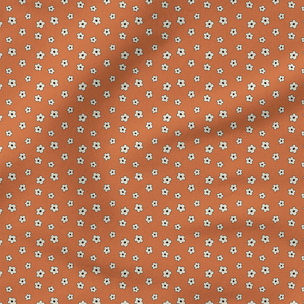 Flowers (Rust) | Spring Fabric Design | Hey Cute Design