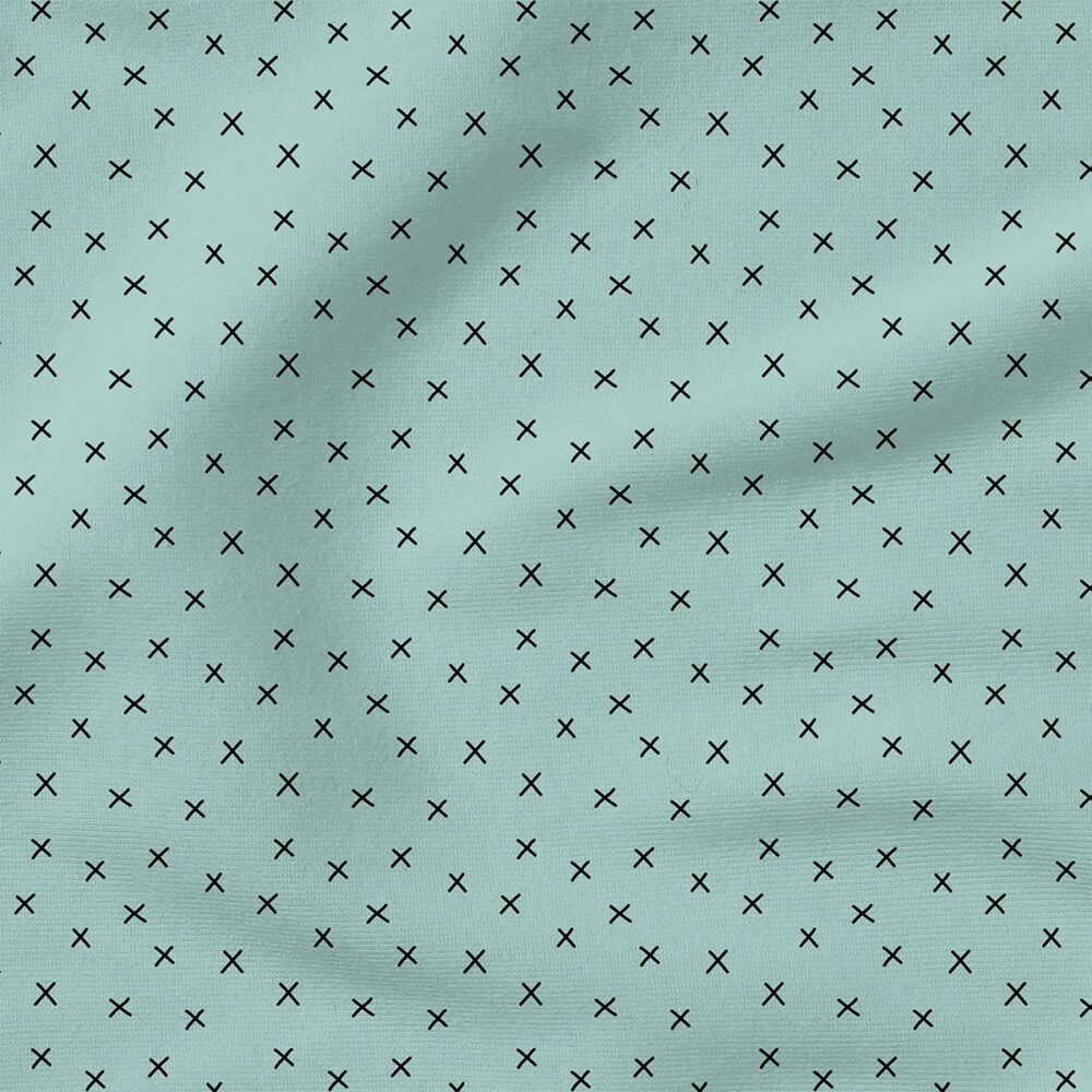 X (Soft Blue) | Spring Fabric Design | Hey Cute Design