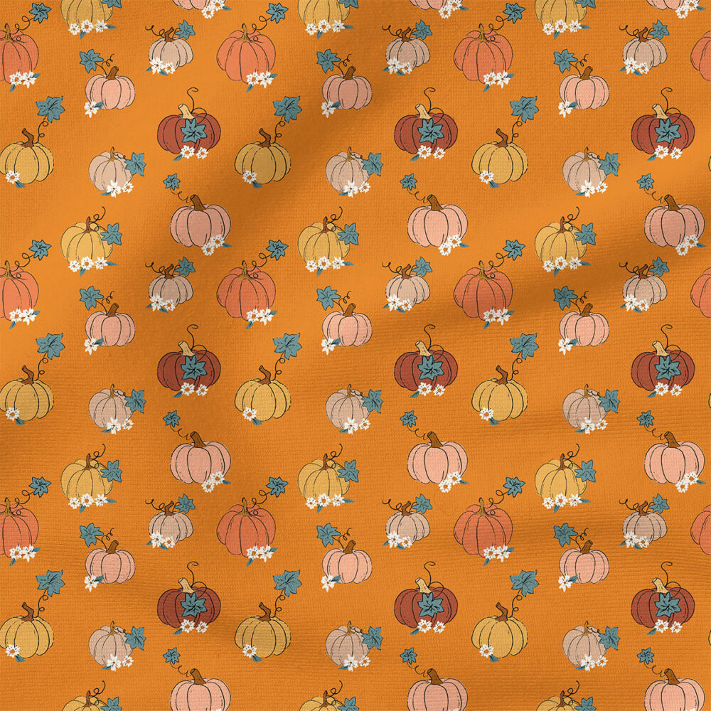 Sweet Pumpkin (Orange) | Seasonal Fabric Design | Juniper Row Design