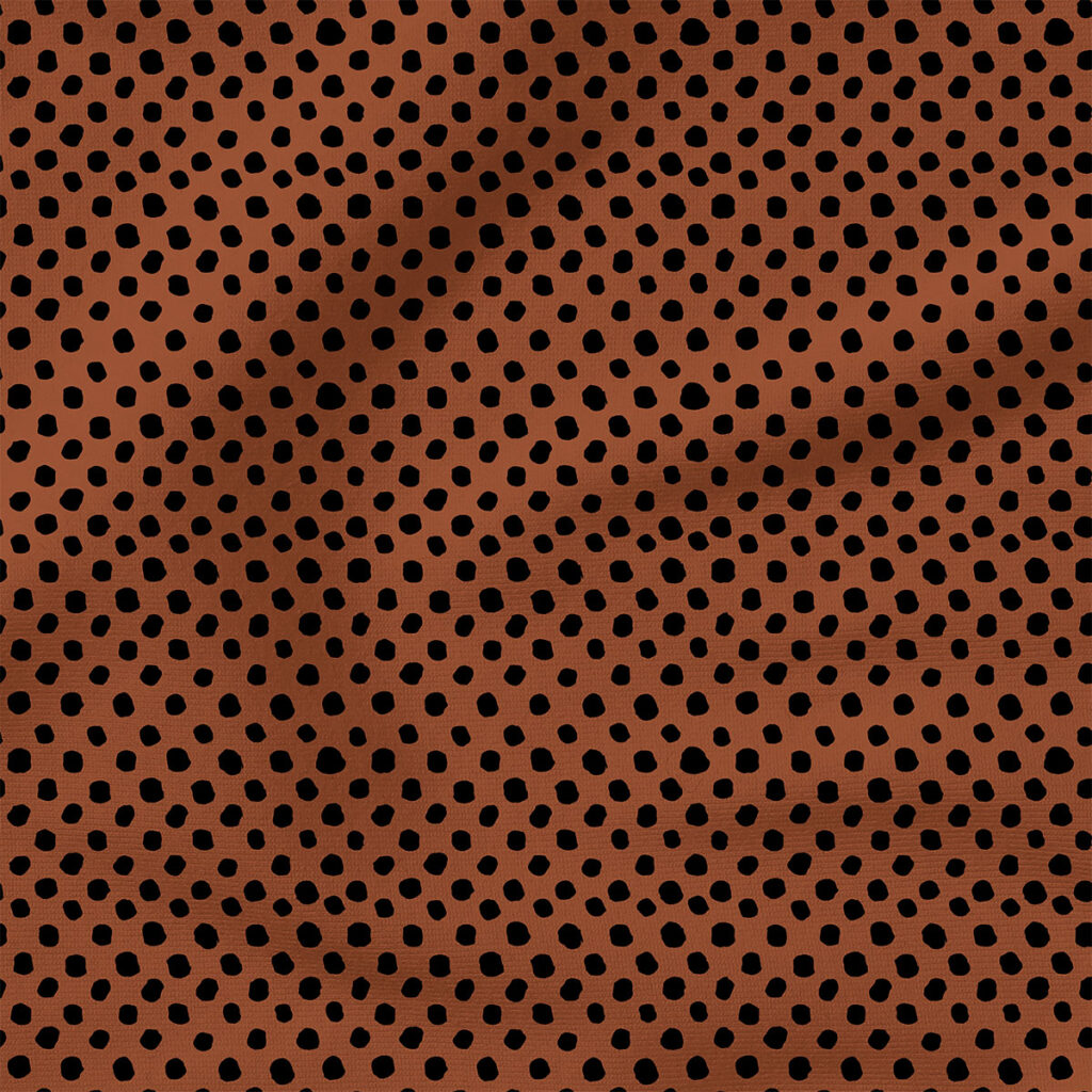 Dots (Black on Brown) | Autumn Fabric Design | Juniper Row Design