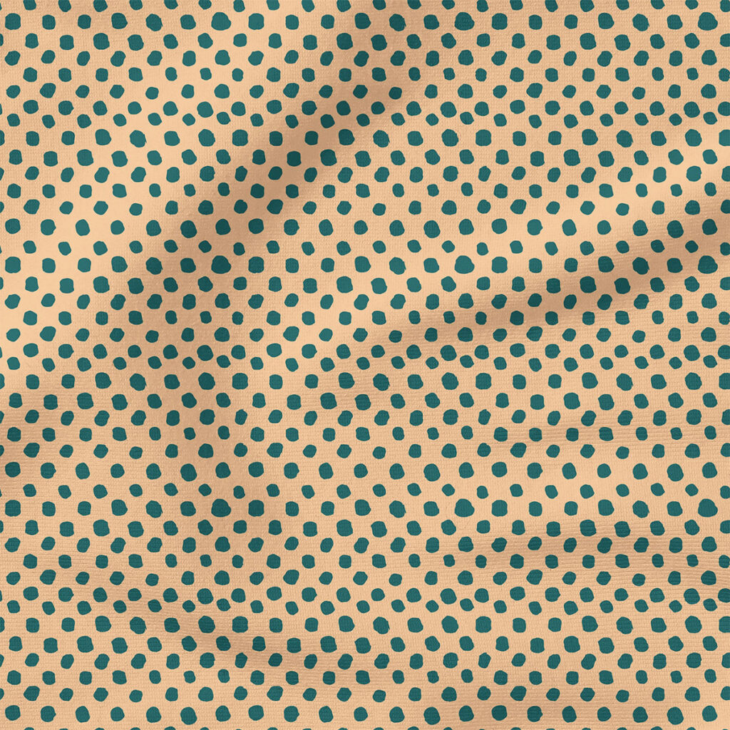 Dots (Green on Neutral Pink) | Autumn Fabric Design | Juniper Row Design