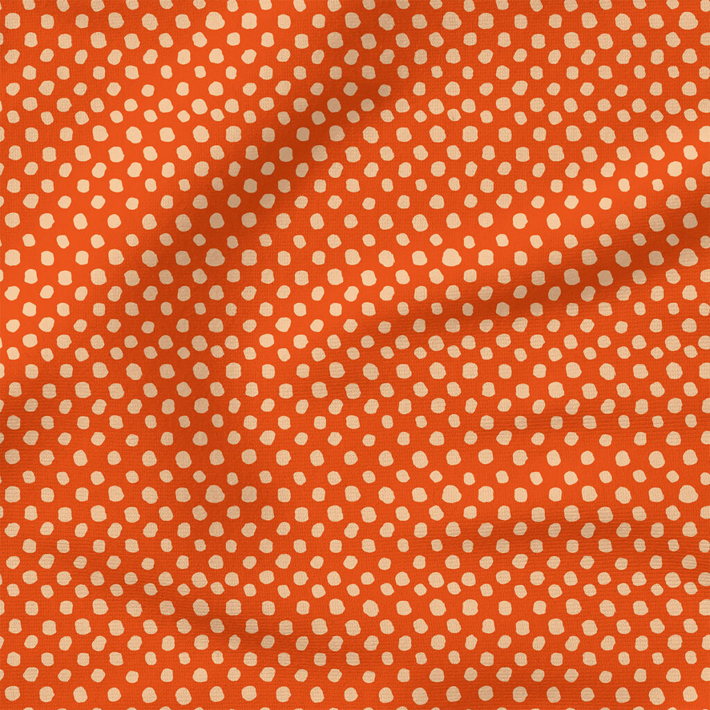 Dots (Neutral Pink on Orange) | Autumn Fabric Design | Juniper Row Design