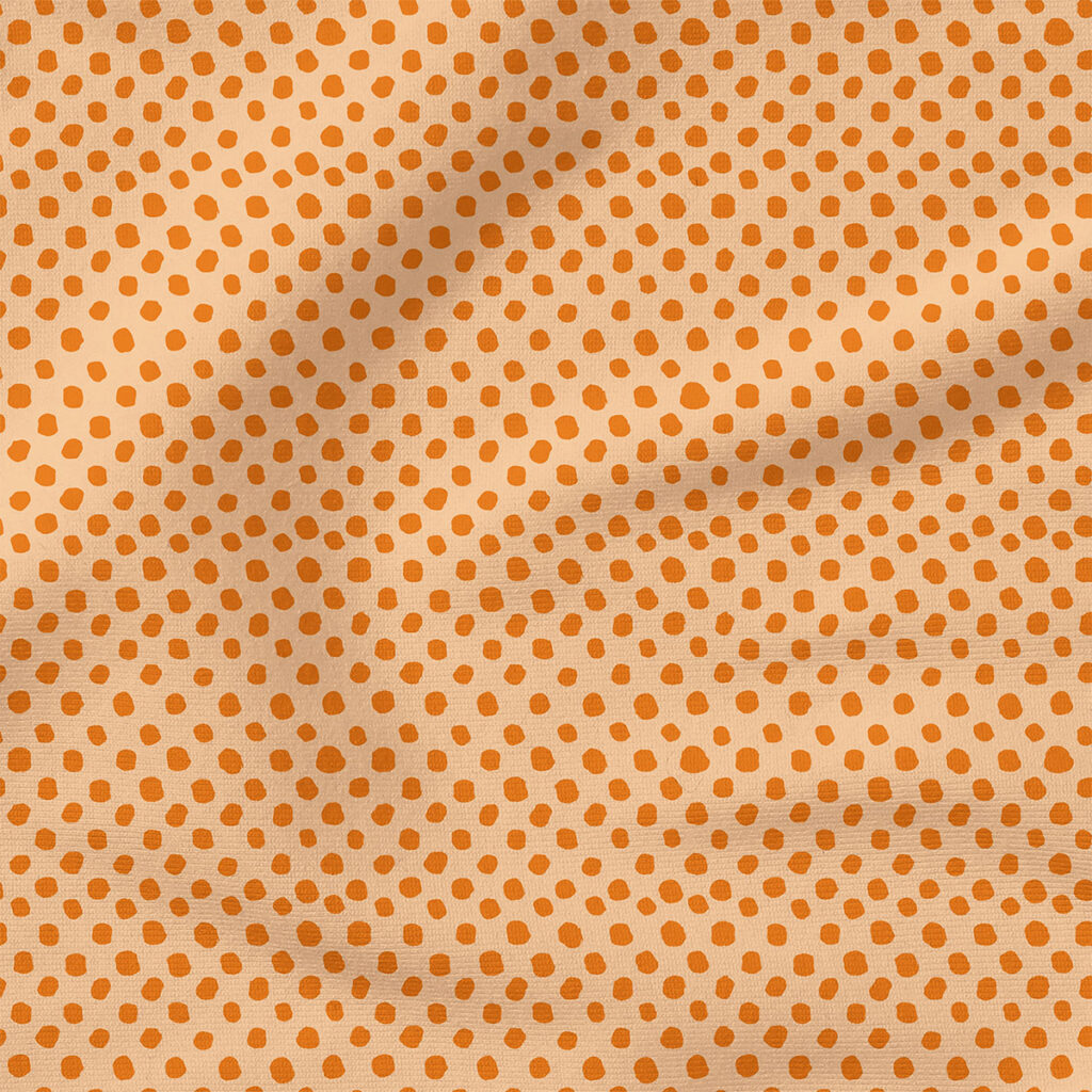 Dots (Orange on Neutral Pink) | Autumn Fabric Design | Juniper Row Design