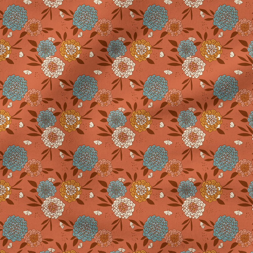 Enchanted Flora (Pink Terracotta) | Seasonal Fabric Design | Juniper Row Design