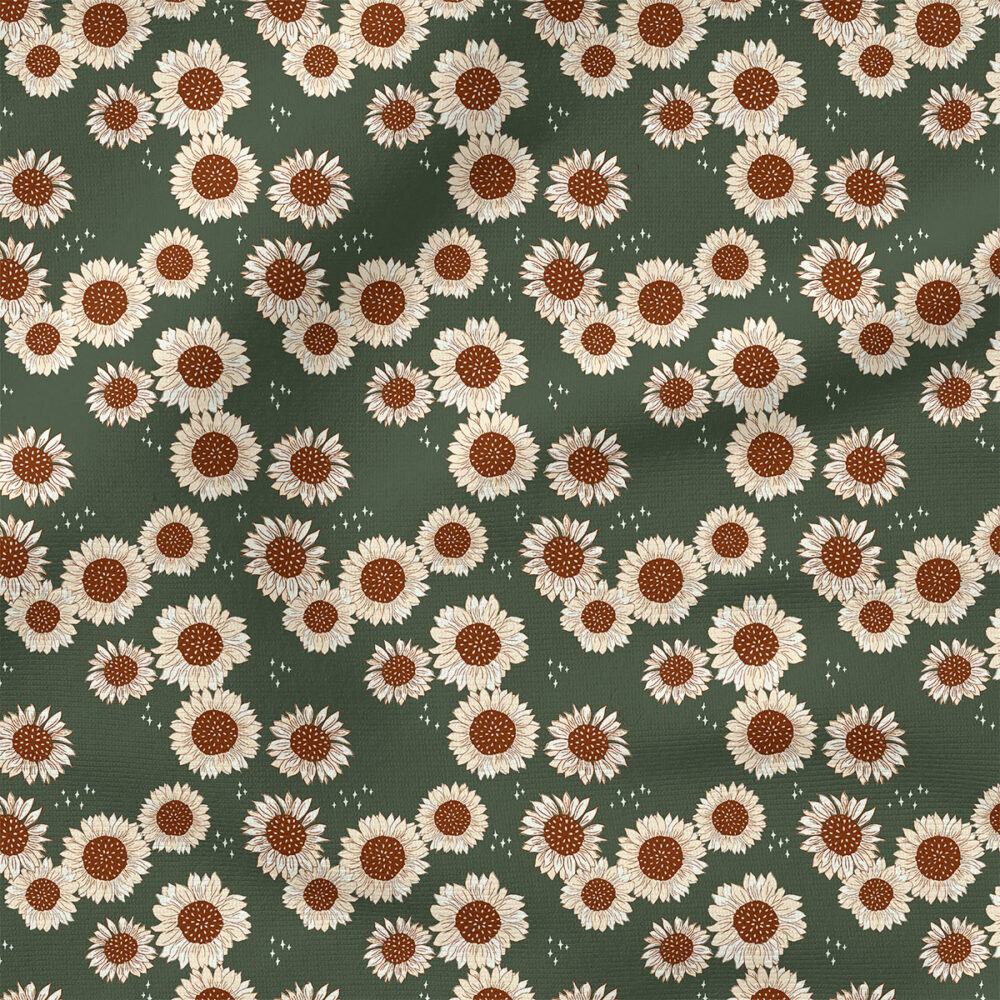 Sunflower Magic (Green) | Seasonal Fabric Design | Juniper Row Design