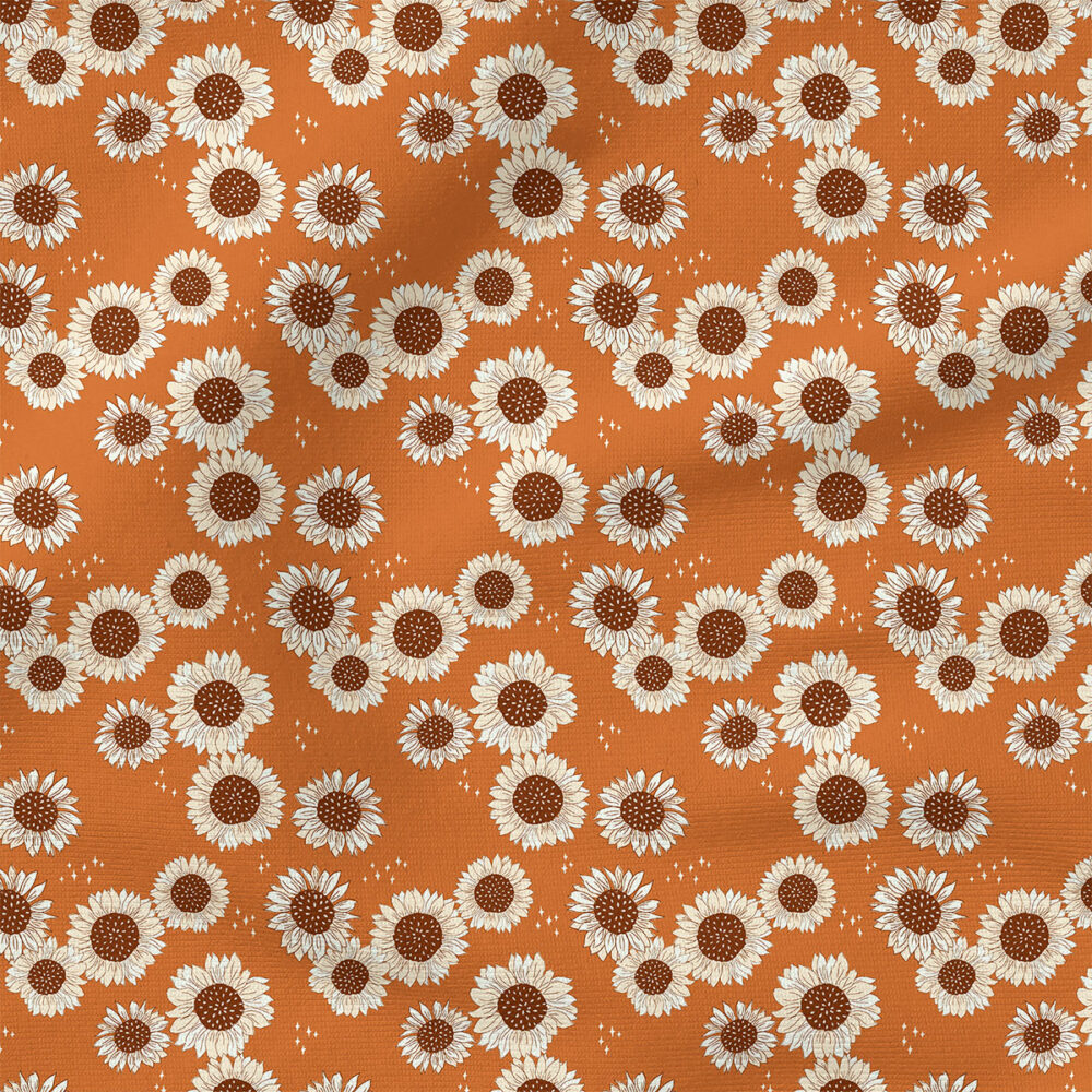 Sunflower Magic (Rust) | Seasonal Fabric Design | Juniper Row Design