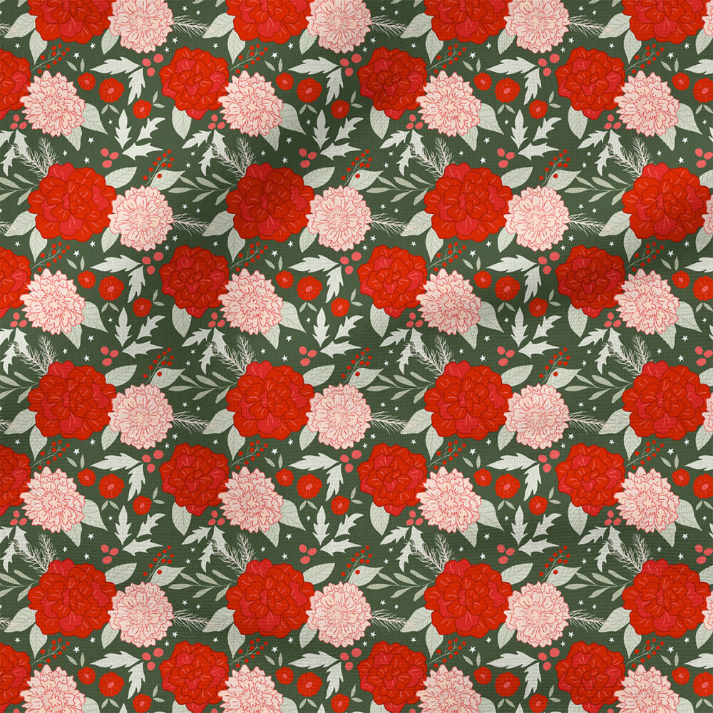 Floral and Holly (Green) | Christmas