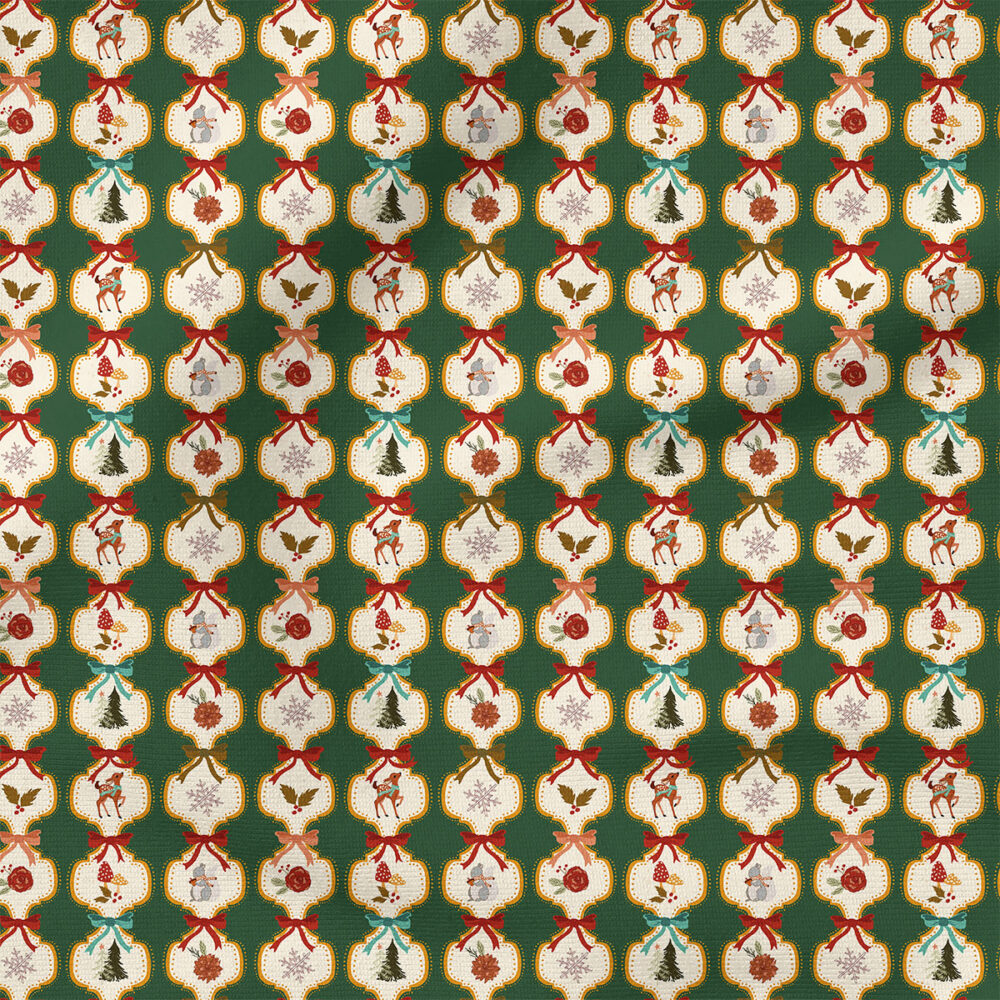 Bows (Evergreen) | Christmas Fabric Design | Juniper Row Design