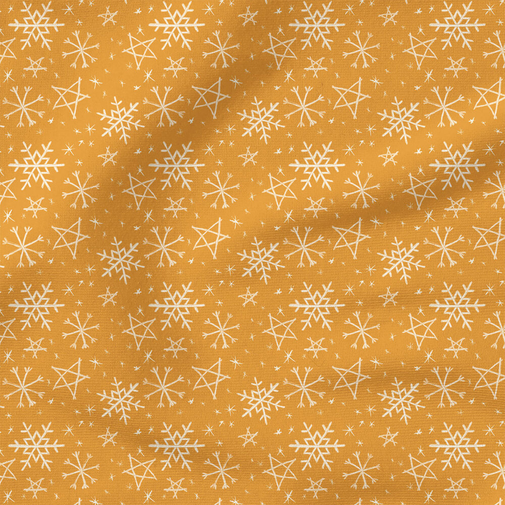 Snowflake (Gold) | Winter Fabric Design | Juniper Row Design