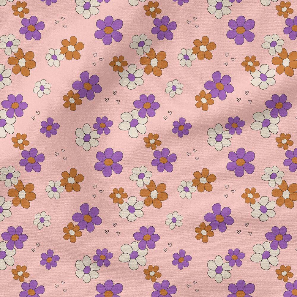 Flowers (Pink) | Valentine's Day Fabric Design | Juniper Row Design