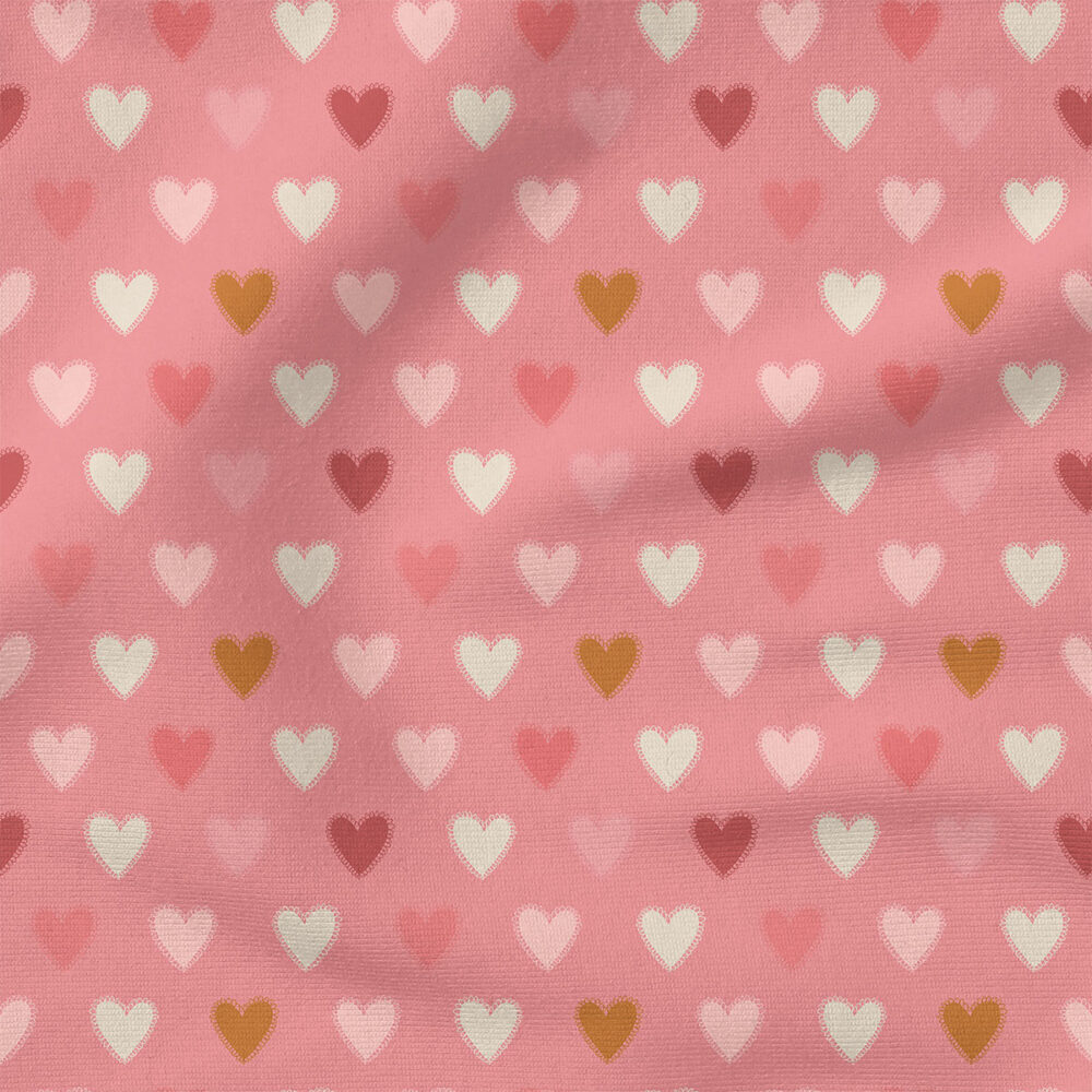 Hearts (Hot Pink) | Valentine's Day Fabric Design | Juniper Row Design