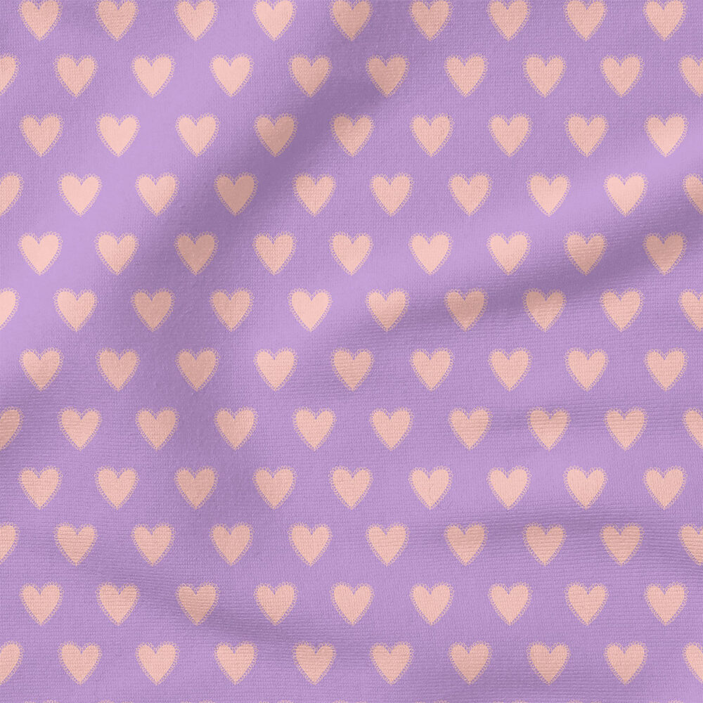 Hearts (Purple) | Valentine's Day Fabric Design | Juniper Row Design