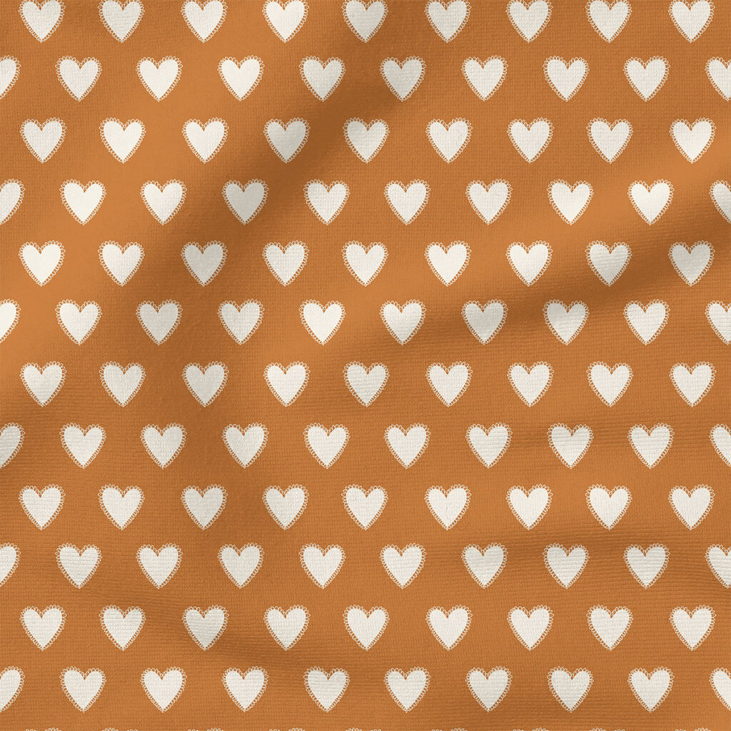 Hearts (Rust) | Valentine's Day Fabric Design | Juniper Row Design