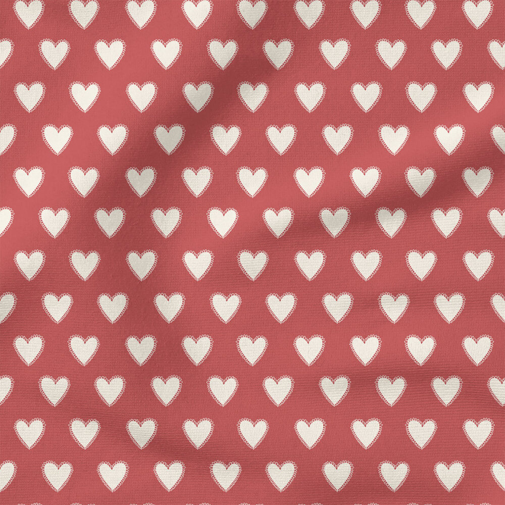 Hearts (Red) | Valentine's Day Fabric Design | Juniper Row Design