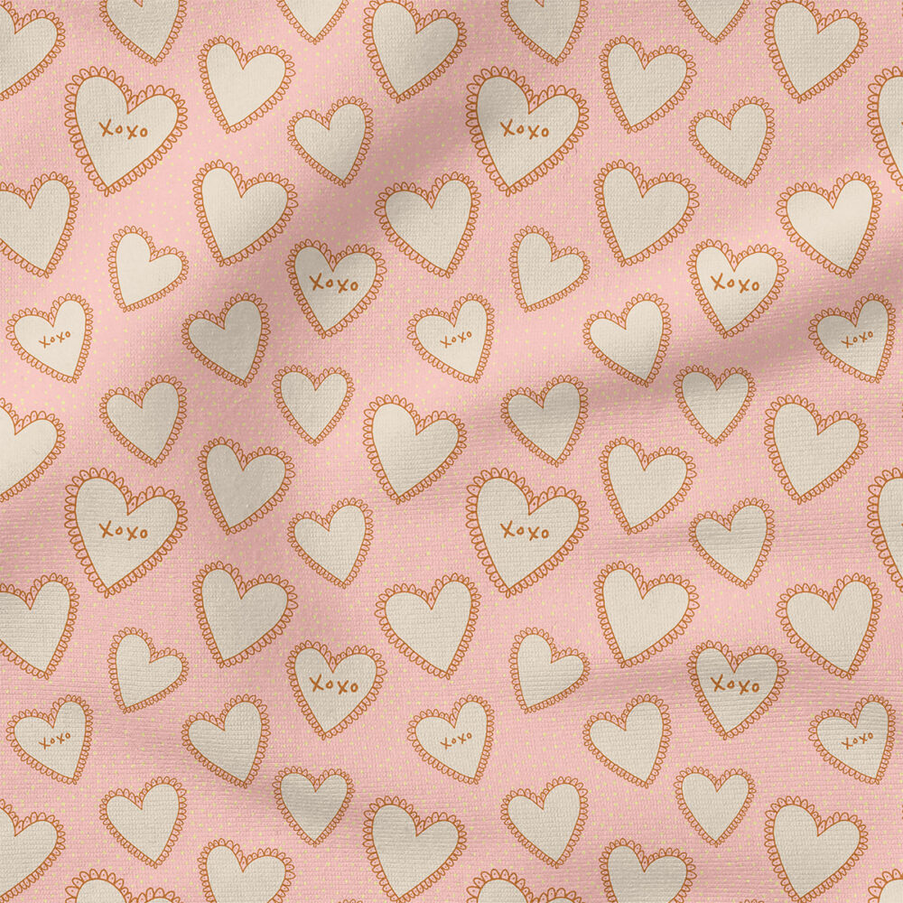 XOXO (Pink) | Valentine's Day Fabric Design | Juniper Row Design