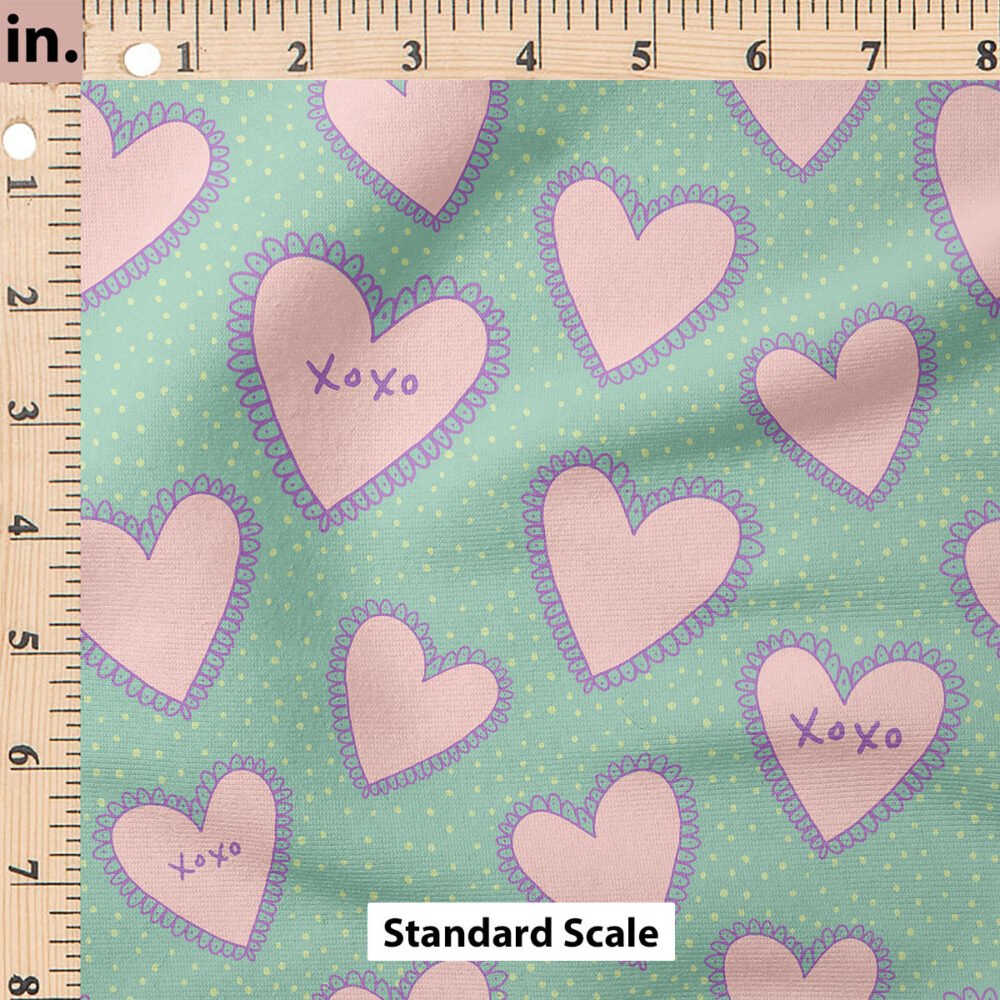 Ruler Scale for XOXO (Pink on Green) by Juniper Row Design