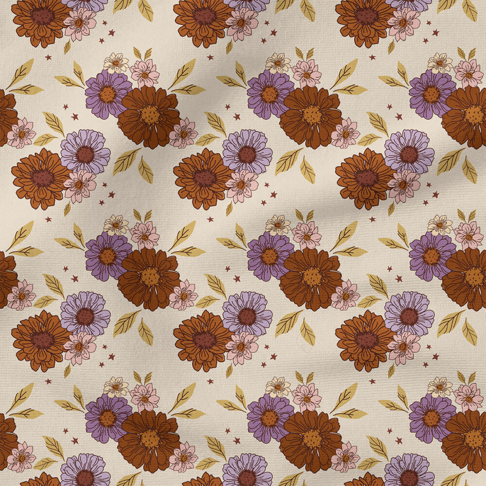 Floral (Dark on Cream) | Autumn Fabric Design | Juniper Row Design